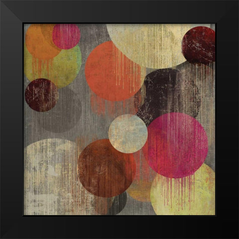 Magenta Bubbles II Black Modern Wood Framed Art Print by Reeves, Tom