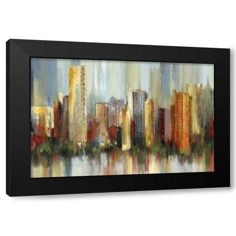 Metropolis Black Modern Wood Framed Art Print by Reeves, Tom