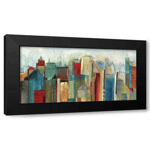 Sunlight City Black Modern Wood Framed Art Print with Double Matting by Reeves, Tom
