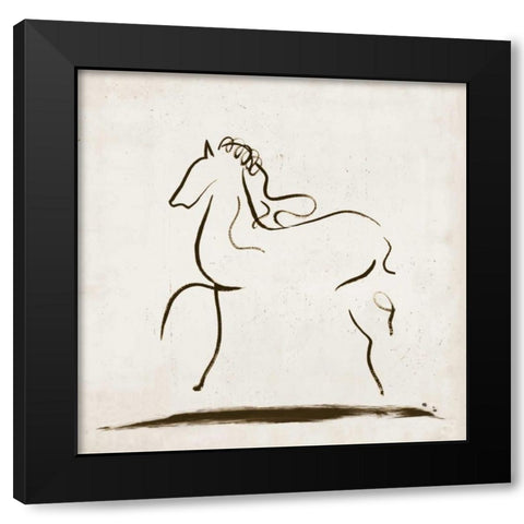 Horse I Black Modern Wood Framed Art Print by Reeves, Tom