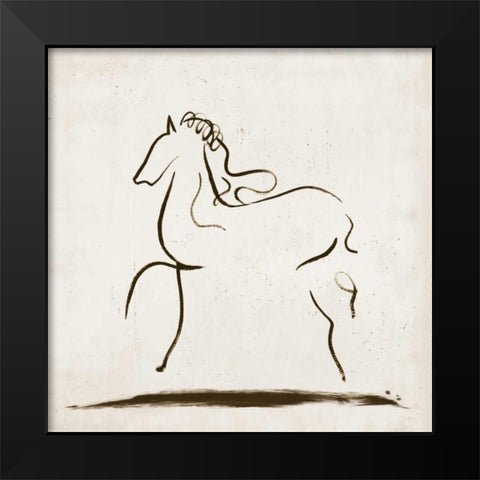 Horse I Black Modern Wood Framed Art Print by Reeves, Tom