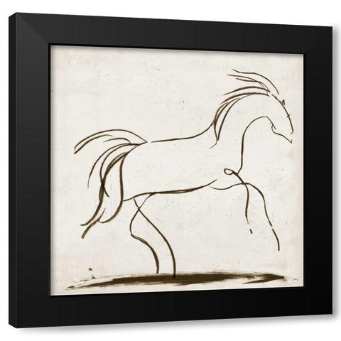 Horse II Black Modern Wood Framed Art Print by Reeves, Tom