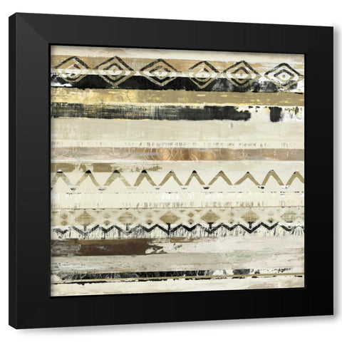 African Patchwork I Black Modern Wood Framed Art Print with Double Matting by Reeves, Tom
