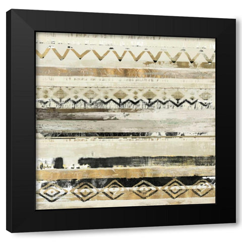 African Patchwork II Black Modern Wood Framed Art Print by Reeves, Tom