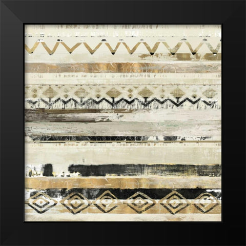 African Patchwork II Black Modern Wood Framed Art Print by Reeves, Tom