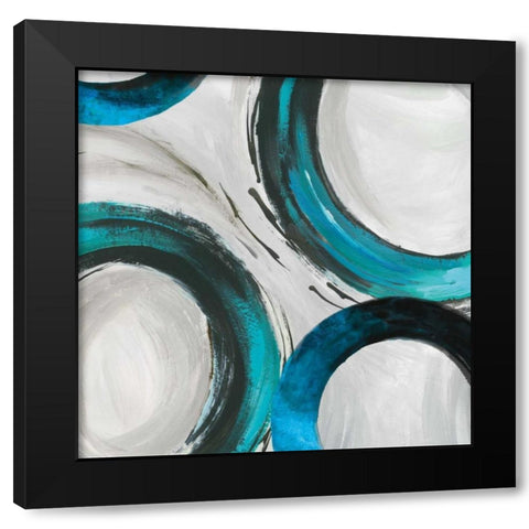 Teal Ring I Black Modern Wood Framed Art Print by Reeves, Tom