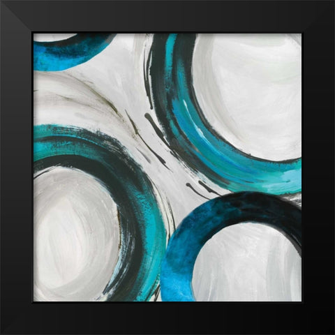 Teal Ring I Black Modern Wood Framed Art Print by Reeves, Tom