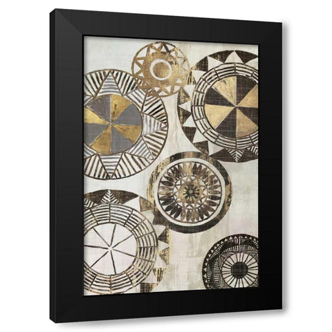 African Rings I  Black Modern Wood Framed Art Print by Reeves, Tom