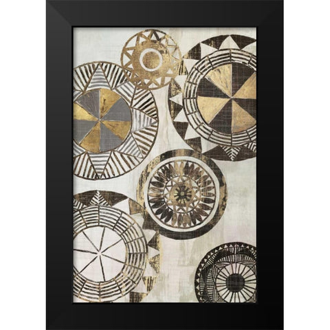 African Rings I  Black Modern Wood Framed Art Print by Reeves, Tom