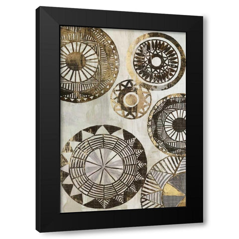 African Rings II Black Modern Wood Framed Art Print with Double Matting by Reeves, Tom