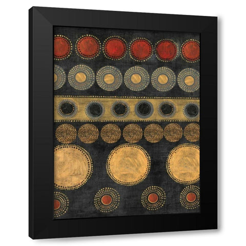 Gold Rings II Black Modern Wood Framed Art Print by Reeves, Tom