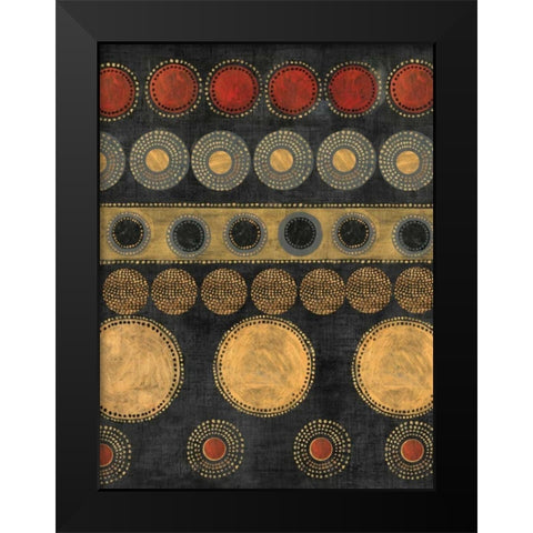 Gold Rings II Black Modern Wood Framed Art Print by Reeves, Tom