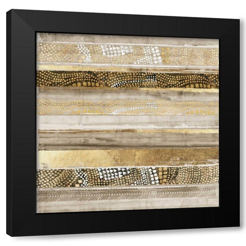 klimt stripes Black Modern Wood Framed Art Print by Reeves, Tom