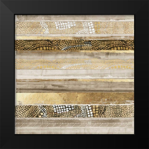 klimt stripes Black Modern Wood Framed Art Print by Reeves, Tom