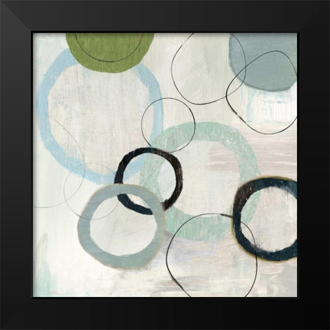 Soft Blue Rings II Black Modern Wood Framed Art Print by Reeves, Tom