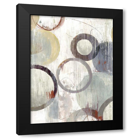 Distressed Rings I Black Modern Wood Framed Art Print by Reeves, Tom