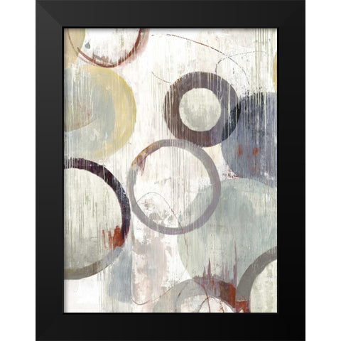 Distressed Rings I Black Modern Wood Framed Art Print by Reeves, Tom