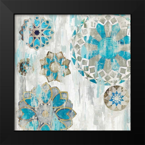 Suzani Blue I Black Modern Wood Framed Art Print by Reeves, Tom