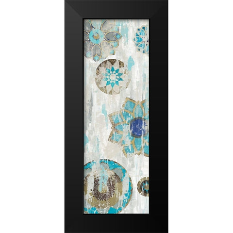 Suzani Blue III Black Modern Wood Framed Art Print by Reeves, Tom