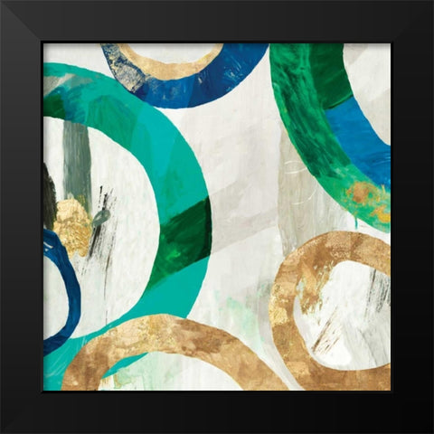 Green Rings I Black Modern Wood Framed Art Print by Reeves, Tom