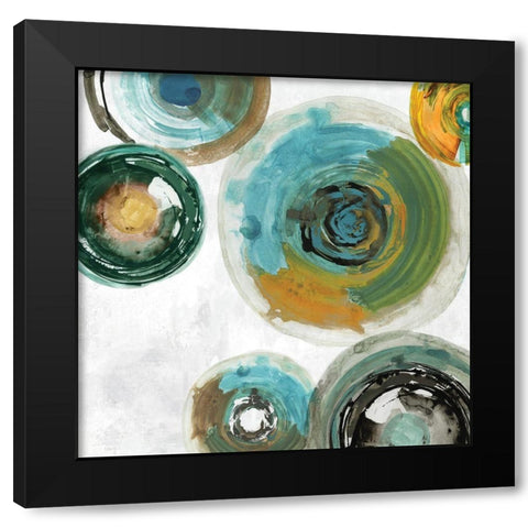 Spirals I Black Modern Wood Framed Art Print by Reeves, Tom
