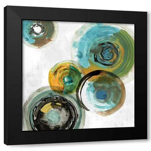 Spirals III Black Modern Wood Framed Art Print with Double Matting by Reeves, Tom