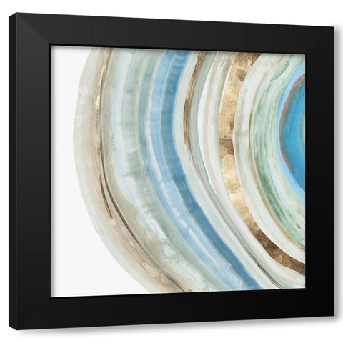 Marbled Ring II Black Modern Wood Framed Art Print with Double Matting by Reeves, Tom
