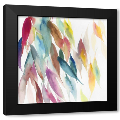 Fallen Colorful Leaves I Black Modern Wood Framed Art Print by Reeves, Tom