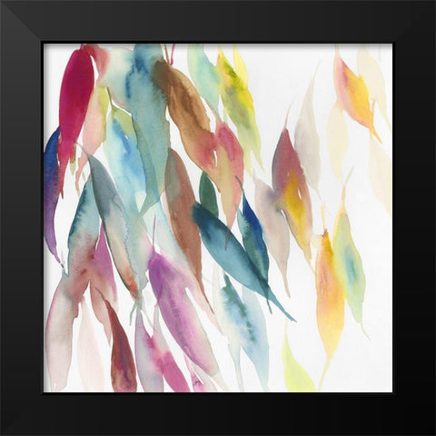 Fallen Colorful Leaves I Black Modern Wood Framed Art Print by Reeves, Tom