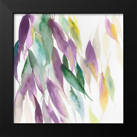 Fallen Colorful Leaves I Violet Version Black Modern Wood Framed Art Print by Reeves, Tom