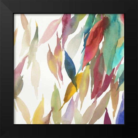 Fallen Colorful Leaves II Black Modern Wood Framed Art Print by Reeves, Tom