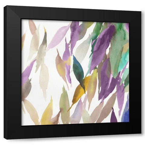 Fallen Colorful Leaves II Violet Version Black Modern Wood Framed Art Print with Double Matting by Reeves, Tom