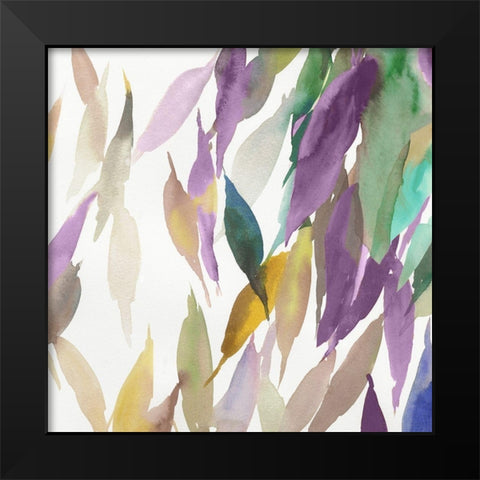 Fallen Colorful Leaves II Violet Version Black Modern Wood Framed Art Print by Reeves, Tom