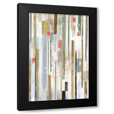 Linear Lines Black Modern Wood Framed Art Print with Double Matting by Reeves, Tom