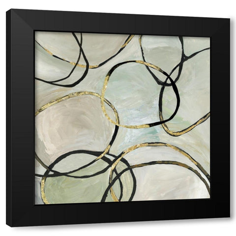 Infinity Rings II Black Modern Wood Framed Art Print with Double Matting by Reeves, Tom