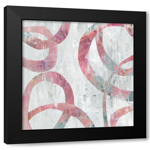 Pink Rings  Black Modern Wood Framed Art Print with Double Matting by Reeves, Tom