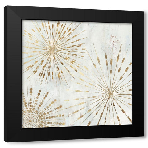 Golden Stars I  Black Modern Wood Framed Art Print with Double Matting by Reeves, Tom