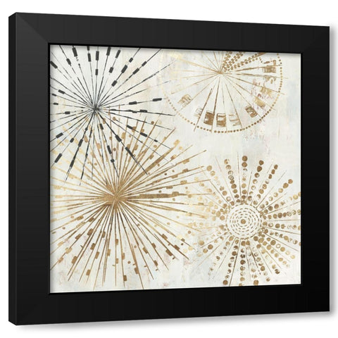 Golden Stars II  Black Modern Wood Framed Art Print with Double Matting by Reeves, Tom
