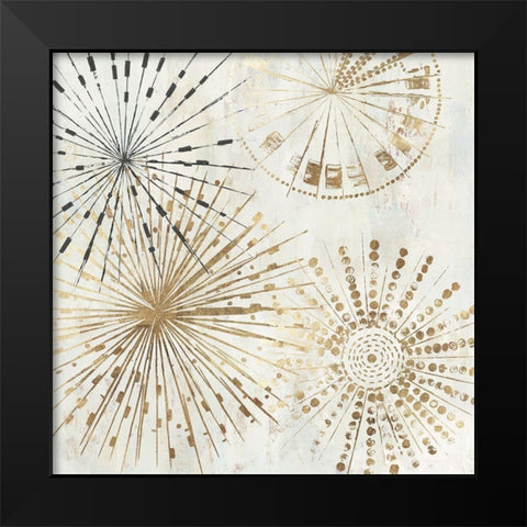 Golden Stars II  Black Modern Wood Framed Art Print by Reeves, Tom