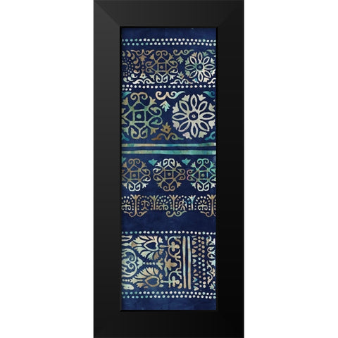 Indigo Damask II  Black Modern Wood Framed Art Print by Reeves, Tom