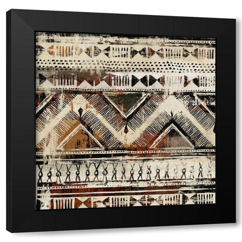 African Patterning II  Black Modern Wood Framed Art Print with Double Matting by Reeves, Tom