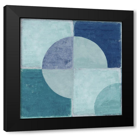 Blue Tiles I  Black Modern Wood Framed Art Print by Reeves, Tom