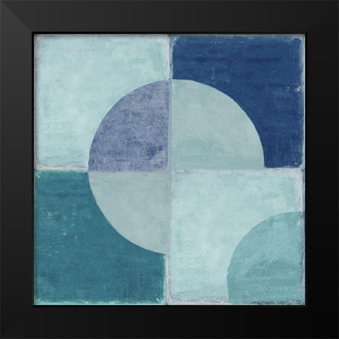 Blue Tiles I  Black Modern Wood Framed Art Print by Reeves, Tom