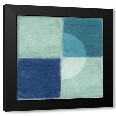 Blue Tiles II  Black Modern Wood Framed Art Print by Reeves, Tom