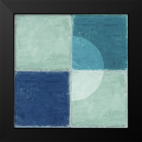 Blue Tiles II  Black Modern Wood Framed Art Print by Reeves, Tom