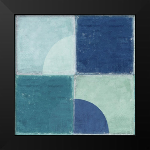 Blue Tiles III  Black Modern Wood Framed Art Print by Reeves, Tom
