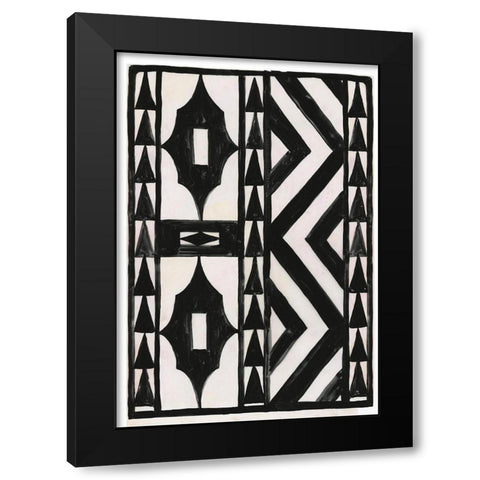 Zig Zag Print Black Modern Wood Framed Art Print by Reeves, Tom