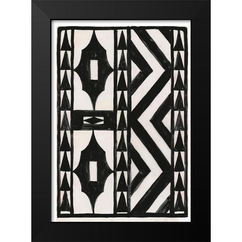 Zig Zag Print Black Modern Wood Framed Art Print by Reeves, Tom