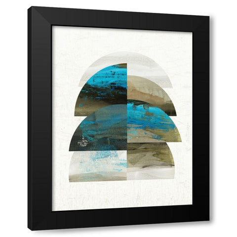 Geometric Tide II Black Modern Wood Framed Art Print with Double Matting by Reeves, Tom