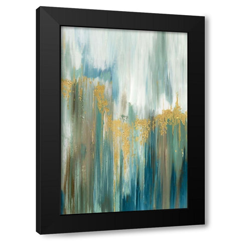 Misty Drip II Black Modern Wood Framed Art Print by Reeves, Tom